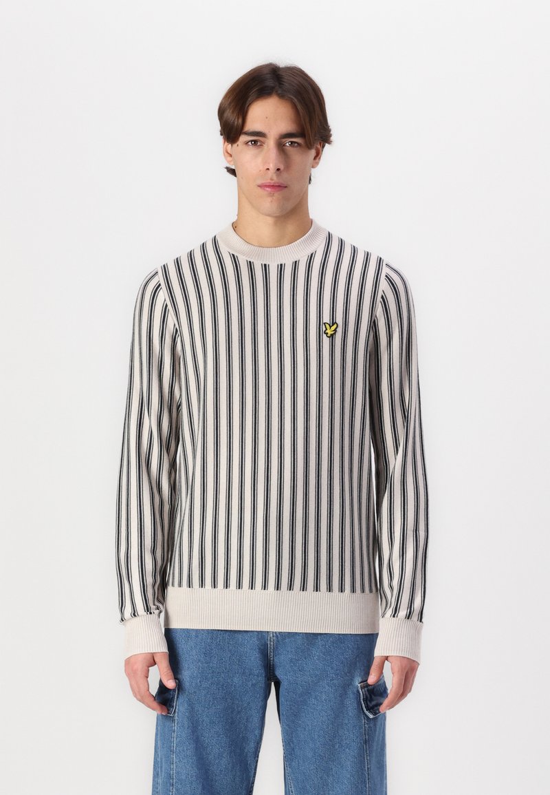 Lyle & Scott VERTICAL STRIPE CREW NECK  - Strickpullover - cove