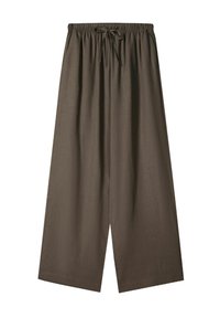 WITH AN ELASTICATED WAISTBAND - Pantalon classique - brown