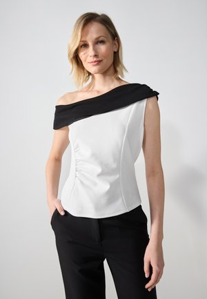 T-shirts med print - ivory/black