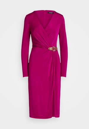 Lauren Ralph Lauren BERTEE LONG SLEEVE COCKTAIL DRESS - Koktajl obleka/za zabavo - fuchsia berry