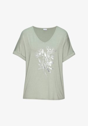 LASCANA, KURZARM - T-shirt print - lindgrün