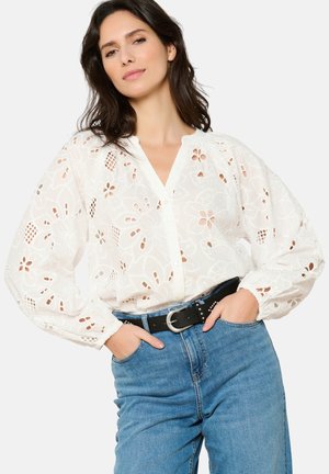 LolaLiza WITH BRODERIE ANGLAISE - Blouse - optical white