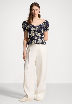 FLORAL DRAWSTRING COTTON TOP - Bluse - grand floral