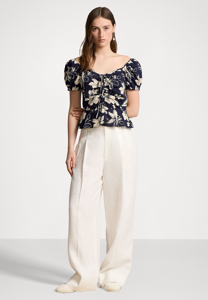 Polo Ralph Lauren FLORAL DRAWSTRING COTTON TOP - Camicetta - grand floral