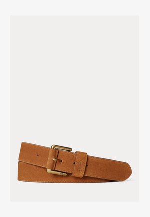 Polo Ralph Lauren, SIGNATURE PONY SUEDE BELT - Vyö - brown