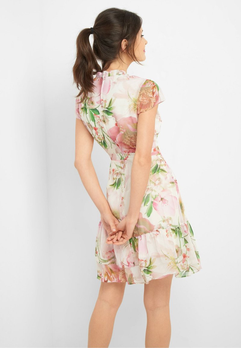 Orsay Kleid Mit Blumenmuster Freizeitkleid Wolkengrau Beige Zalando De 