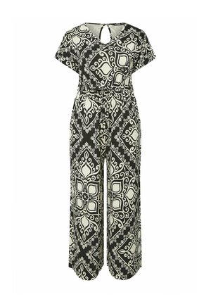 Yours Clothing, PRINT WIDE LEG - Tuta jumpsuit - black