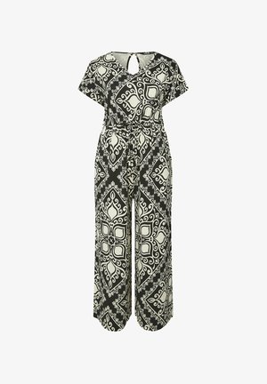 Yours Clothing, PRINT WIDE LEG - Tuta jumpsuit - black