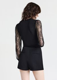 Calliope CON MANICHE IN PIZZO - Maglietta a manica lunga - ultrablack
