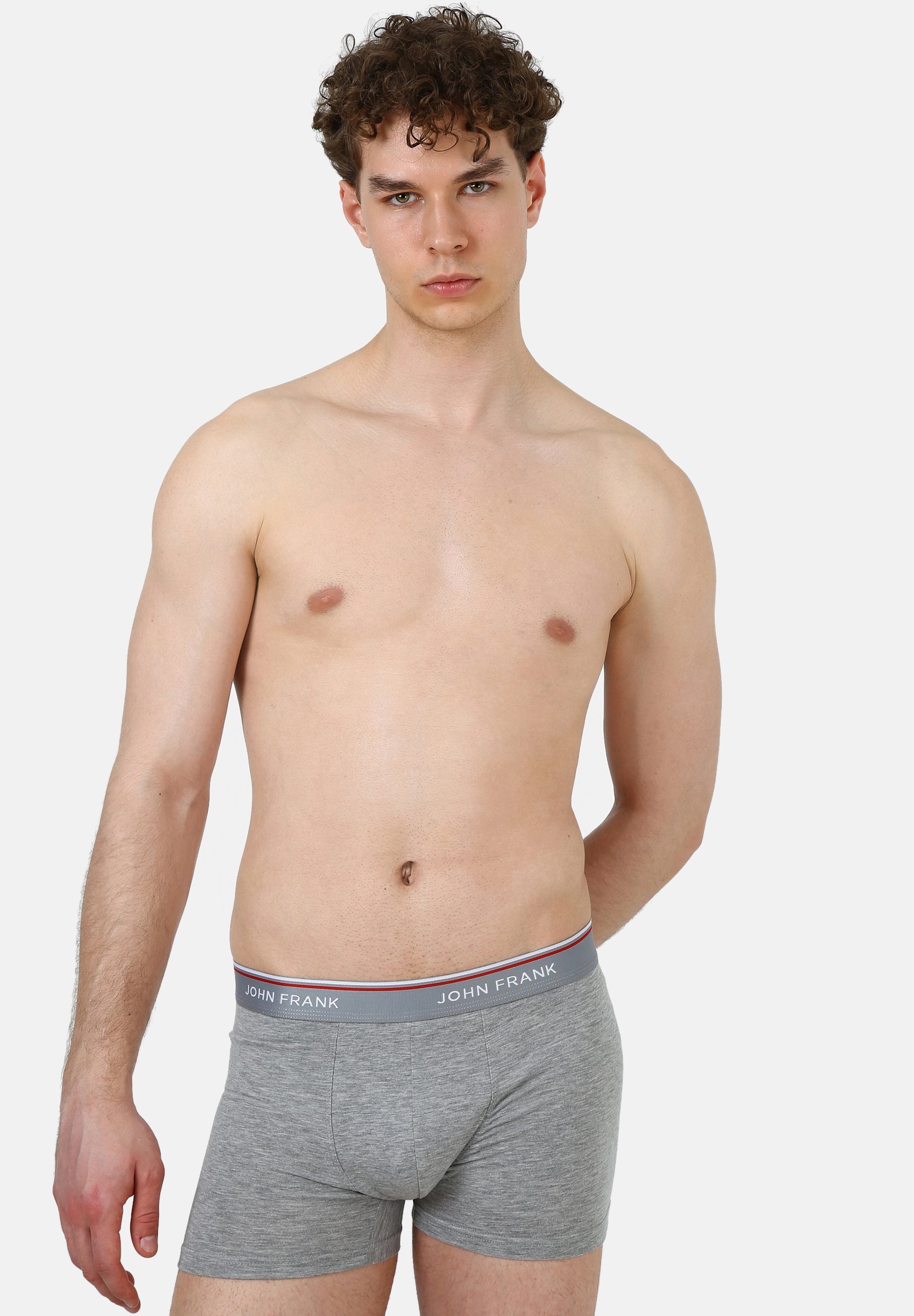 JOHN FRANK 3 PACK - Boxershort - black/gray/white/wit - Zalando.nl