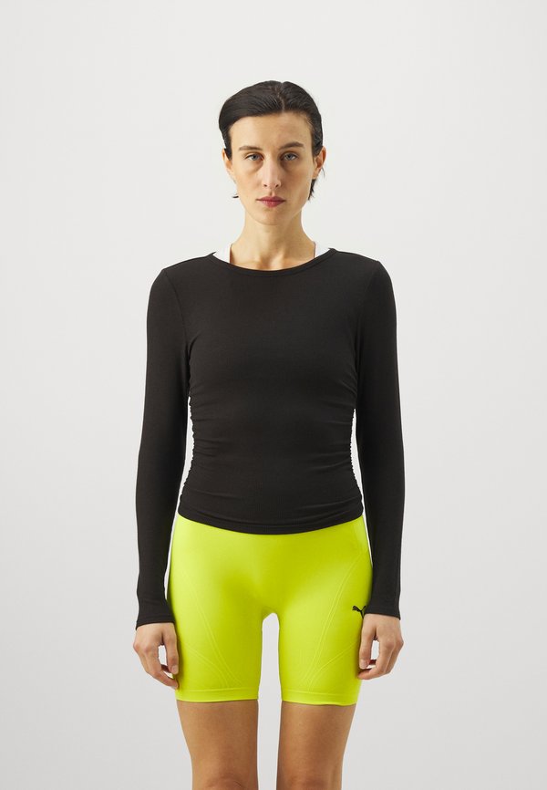 LONG SLEEVE CREW WITH SIDE RUCHING - Long sleeved top