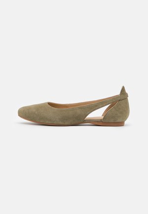 LEATHER  - Ballet pumps - olive