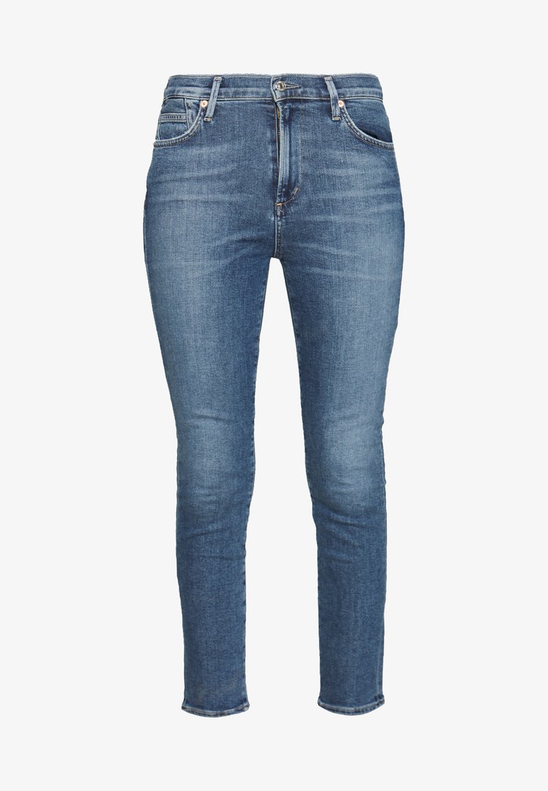 Citizens Of Humanity Rocket Crop Mid Rise Skinny Jeans Skinny Fit Story Dark Blue Denim Zalando Co Uk