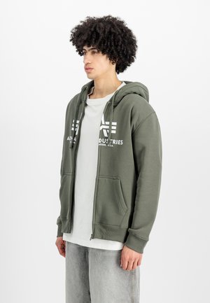 Alpha Industries BASIC ZIP - Užtrauktuku užsegamas treningas - dark olive