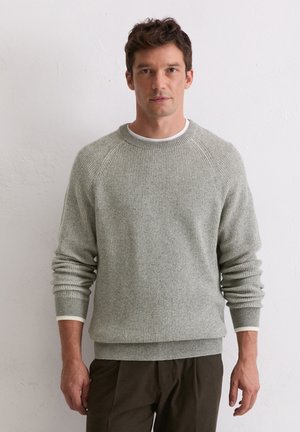 Trui - crew neck structured bi-color with tipping