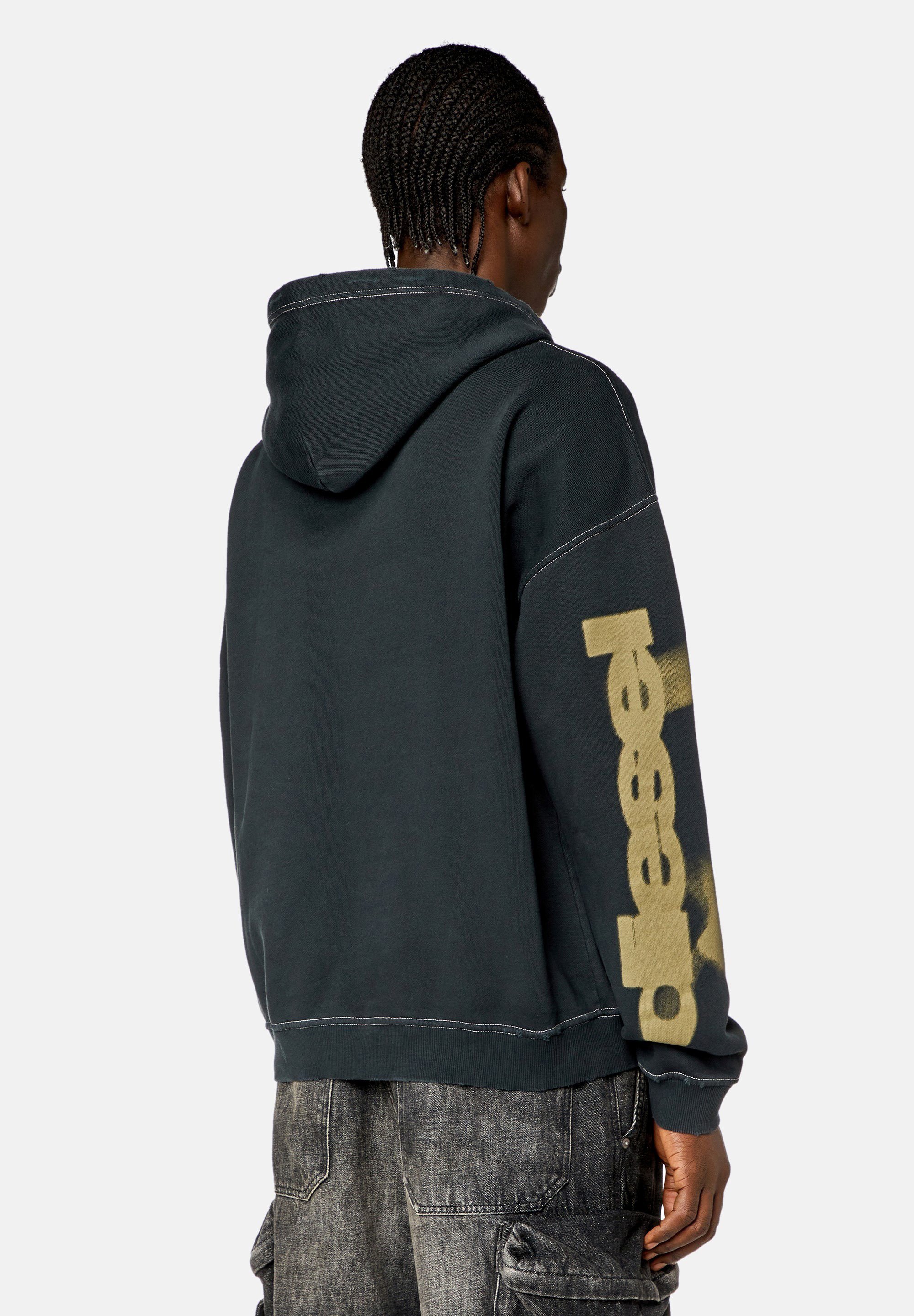Diesel Herren Kapuzenpullover – Regular Fit, Baumwollmischung, Mit Logo-Print