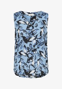 Unselected, blue graphic flower