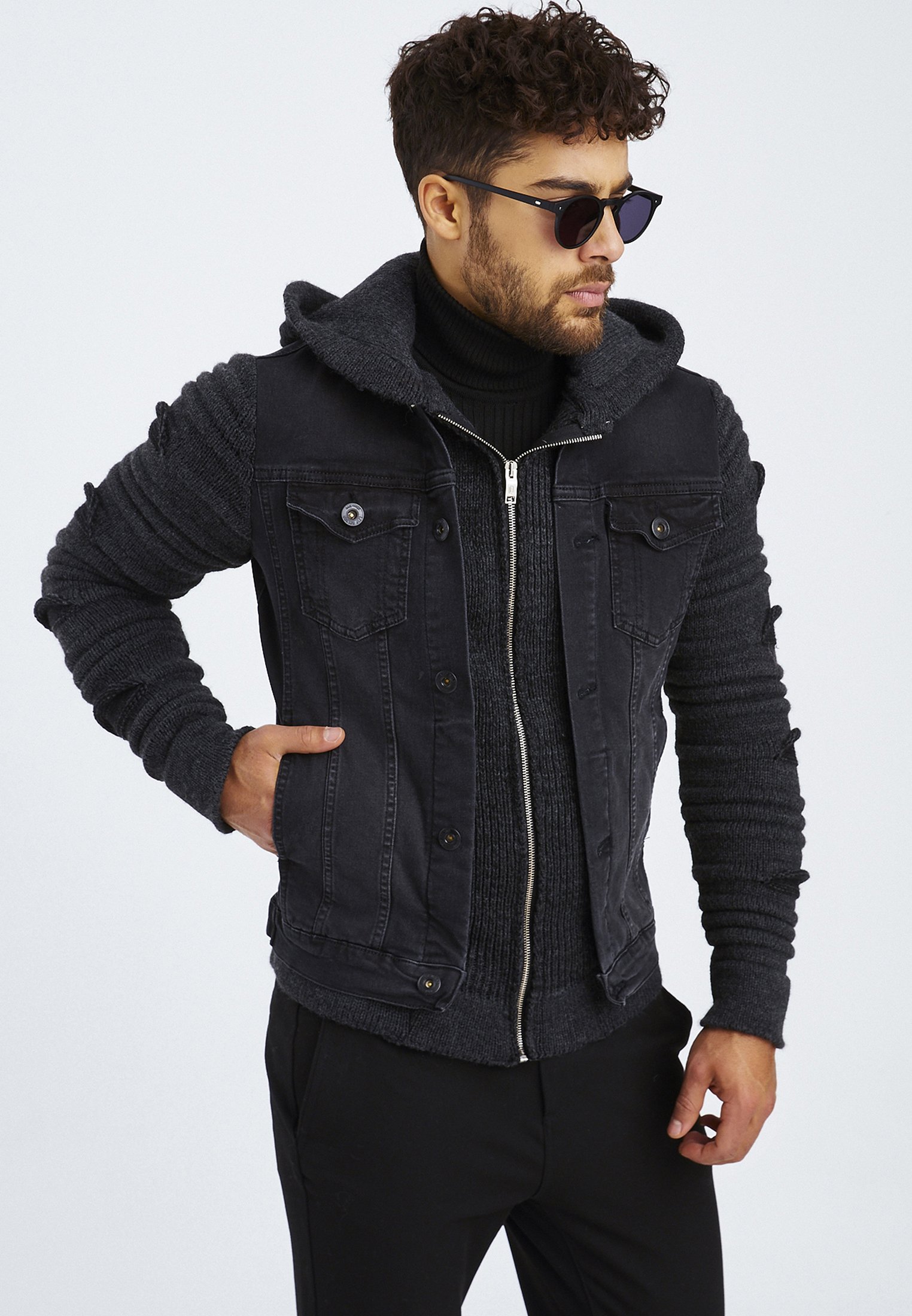 Leif Nelson Denim jacket - anthrazit 