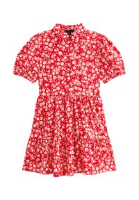 VILA KURZARM - Vestido Camisero - Mars Red/rojo