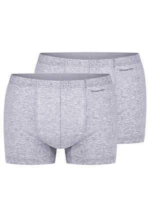 To par lysegrå herreboxershorts med en blød bomuldstekstur og "mey casual cotton"-mærke på linningen.