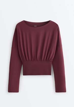 FITTED WAIST - Hosszú ujjú felső - bordeaux