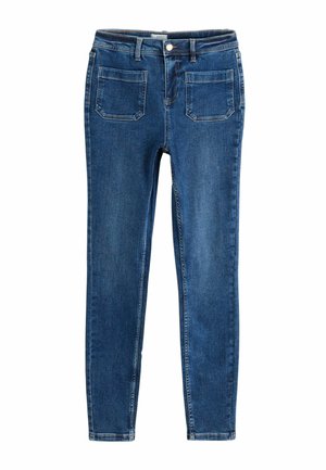 PETITE FIT - HIGH RISE PATCH POCKET  - Kitsa lõikega teksad - dark blue