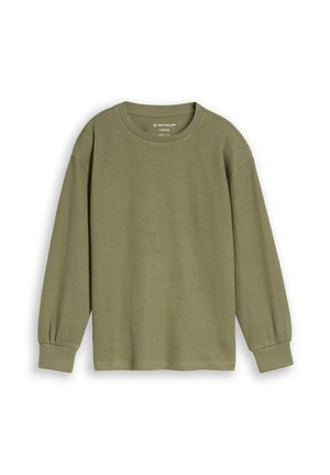 TOM TAILOR TOM TAILOR T-SHIRT OVERSIZE LANGARMSHIRT IN STRICK-OPTIK - Longsleeve - tree moss green