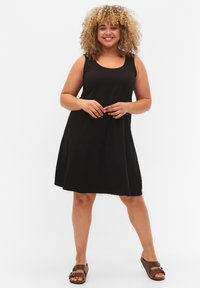 Zizzi ÄRMELLOSES MIT A-LINIE - Haljina od žerseja - black