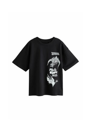 Next, REGULAR FIT - DUNGEONS & DRAGONS SHORT SLEEVE - Tričko s potlačou - black white