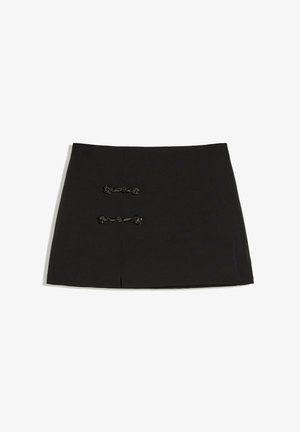 Bershka, WITH-CLASPS - MINI SKIRT - Jupe trapèze - black