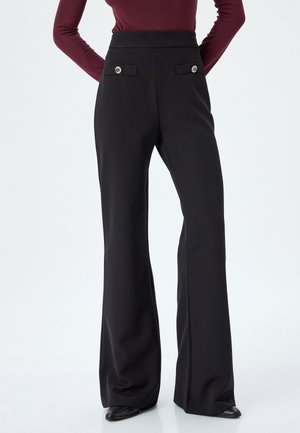 WIDE LEG - Stoffhose - black