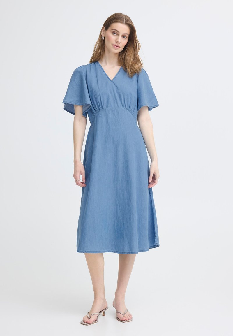 ichi denim dress IHCALLY Denim dress in washed med. blue cotton