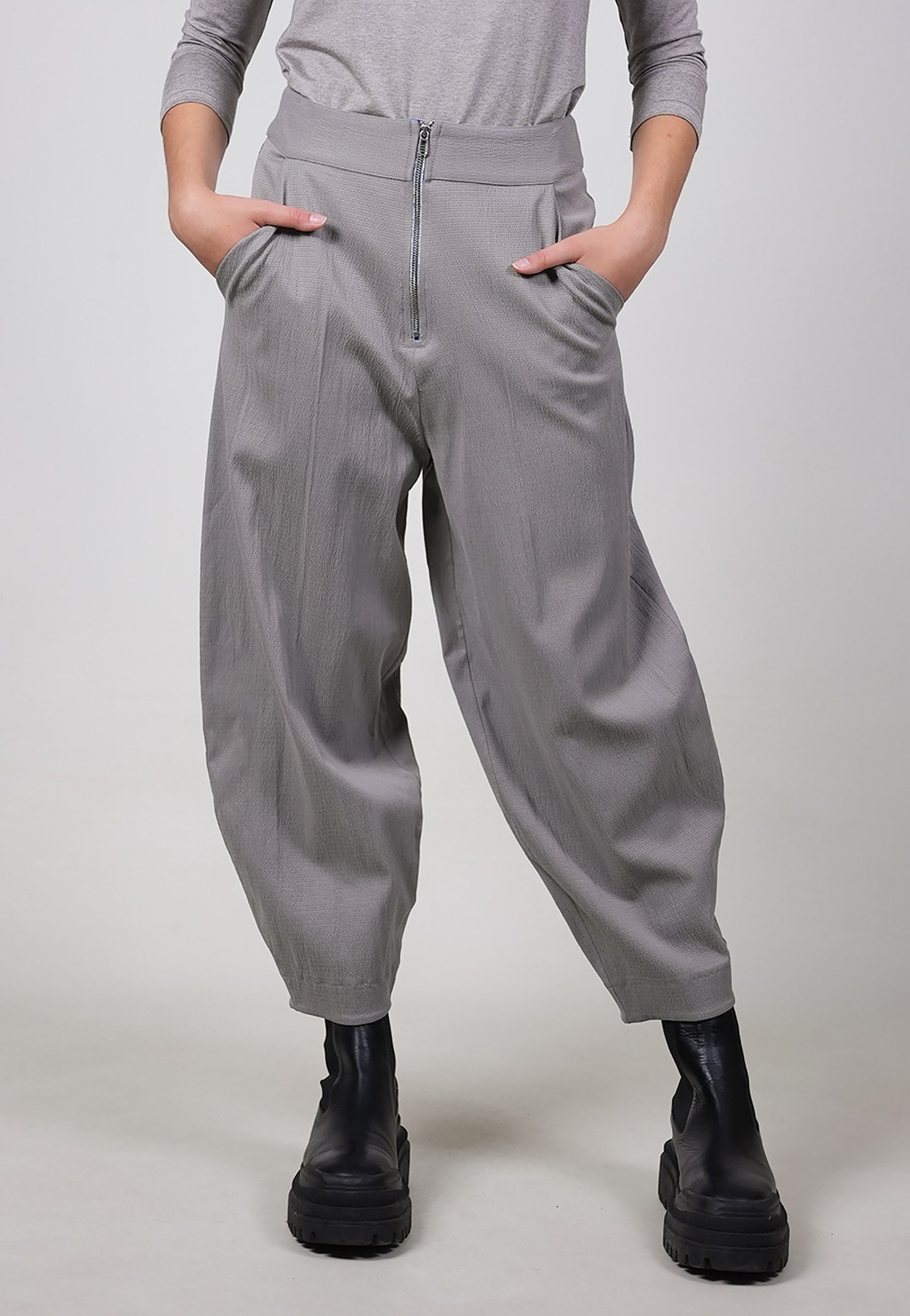 DEKIEN BAGGY CROP - Pantaloni - grey/grigio - Zalando.it