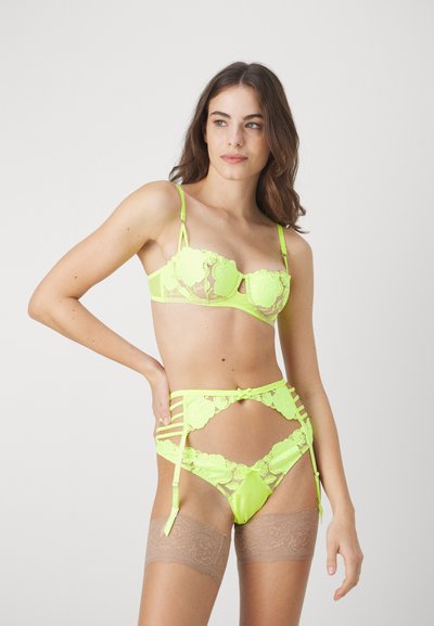 Fleur du Mal EMBROIDERY GARTNER - Τιράντες - neon yellow