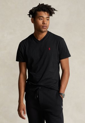 CLASSIC FIT JERSEY V NECK T-SHIRT - T-Shirt basic - black