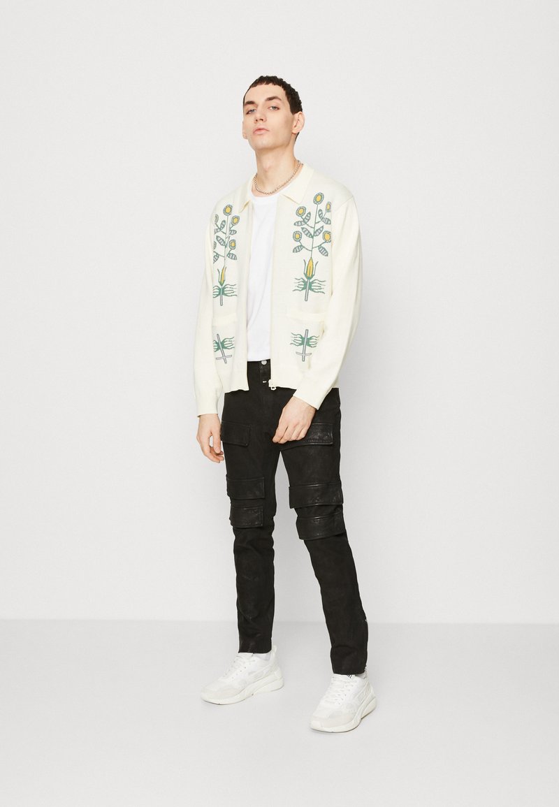Obey Clothing TOTEM ZIP CARDIGAN UNISEX - Adīta jaka - unbleached multi