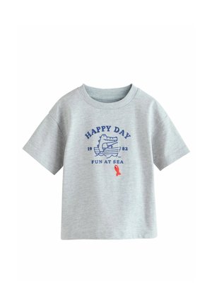 Next REGULAR FIT - SHORT SLEEVE 3D PADDED CHARACTER - Print T-shirt - grey fishing crocodile