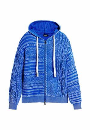 Desigual ZIPPER WITH BRAIDED DESIGN - Cardigan - blue