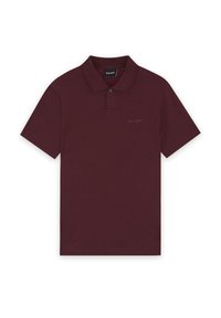 Bordeaux polo skjorte med klassisk krave, korte ærmer og et subtilt logo broderet på brystet. Glat bomuldsstof.