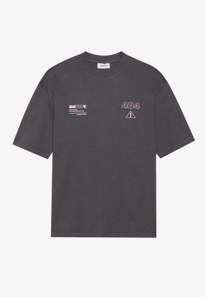 Gray cotton t-shirt with short sleeves. Features pink text and graphics: "404" and "SORRY, THE PAGE YOU ARE LOOKING FOR DOESN'T EXIST."