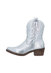 Cowboy-/Bikerstiefelette - silberfarben