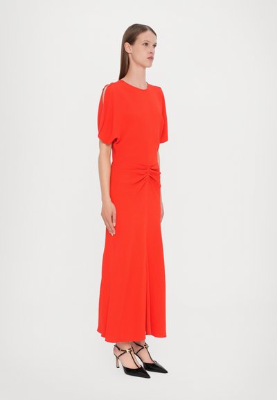 Victoria Beckham GATHERED WAIST MIDI DRESS - Maksimekko - red