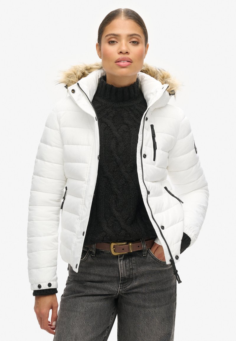 Superdry & Co HOODED PUFFER  - Winterjas - white