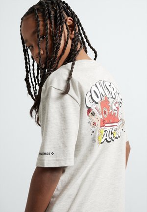 Converse WINTER HOLIDAY TEE - Print T-shirt - grey heather