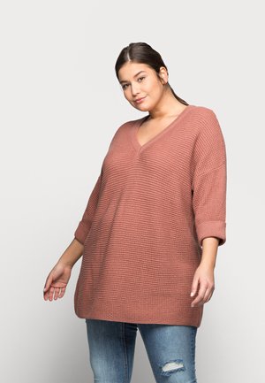 VMLEANNA V NECK LONG BLOUSE - Pullover - old rose