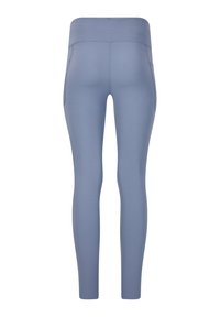 Högmidjade leggings i ljusblått, slätt material. Har sidofickor och en konturerad design för bra passform och komfort.