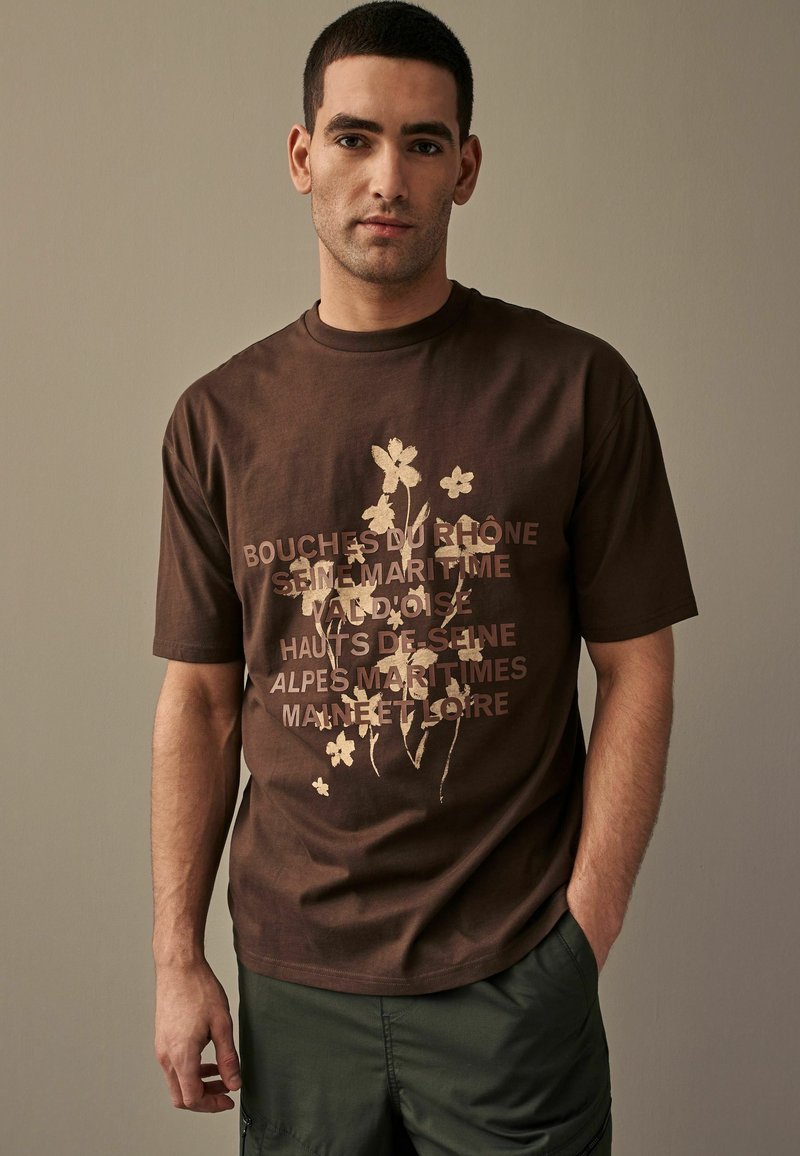 Next NATURE GRAPHIC - Tričko s potlačou - brown floral