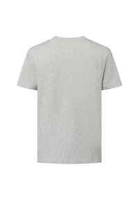 Gray short-sleeve T-shirt made of soft fabric, featuring a crew neck and a simple, unembellished design on the back.