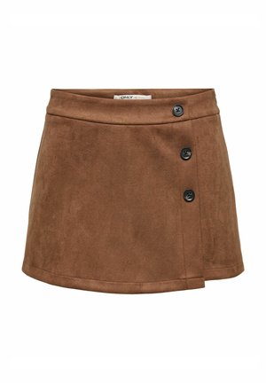 ONLY, GONNA PANTALONCINO A VITA ALTA E CHIUSURA CON BOTTONI A VISTA. - Jupe-short - marrone