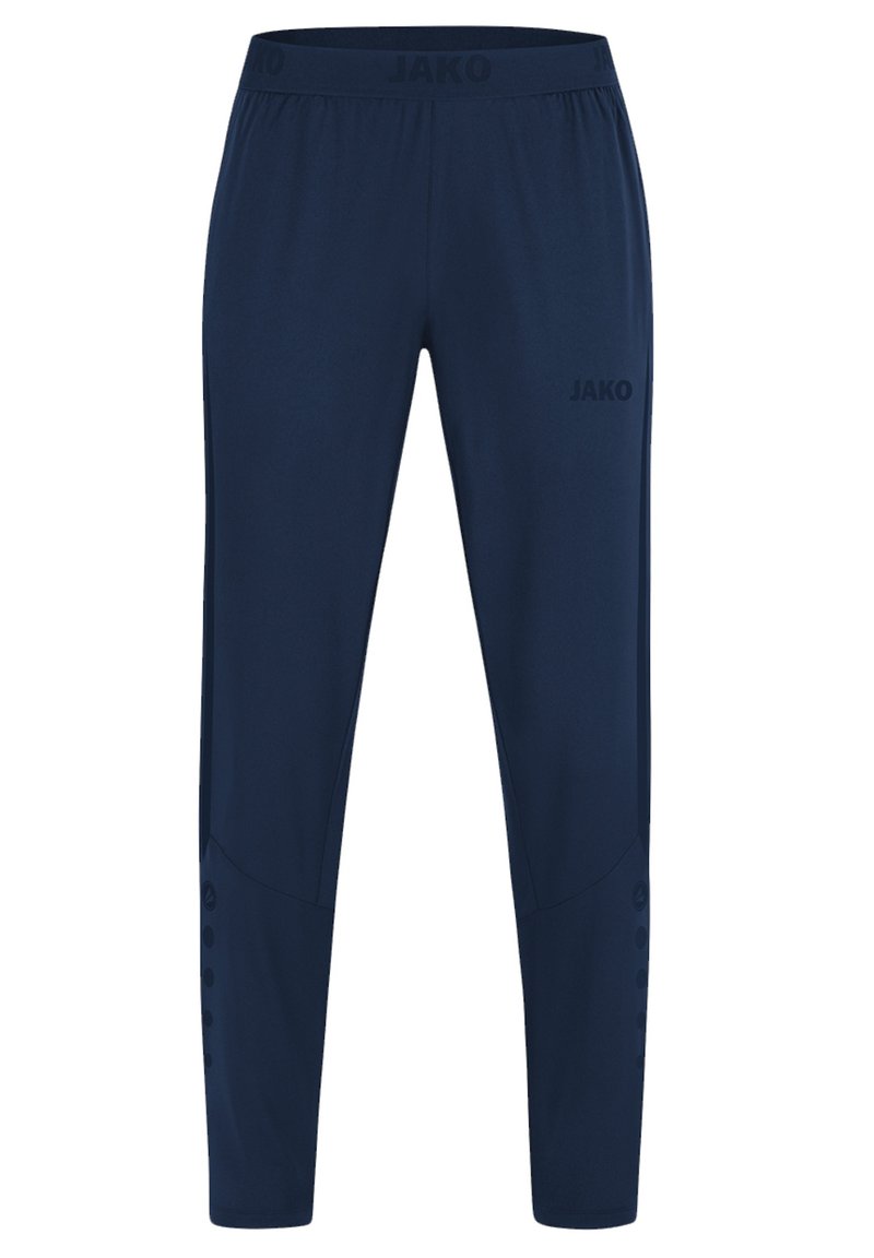 Pantaloni sportivi blu navy realizzati in tessuto morbido, con vita elastica, dettagli con bottoni laterali e un discreto logo sulla parte anteriore.